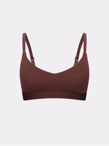 Erlich Textil  2er Pack Casual Cotton Bralette mit herausnehmbaren Pads bügellos aus Bio-Baumwolle - verstellbare Träger in umbra