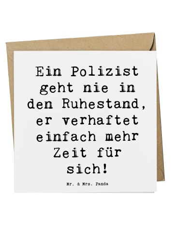Mr. & Mrs. Panda Faltkarte Spruch Polizist Ruhestand mit Spruch in Weiß