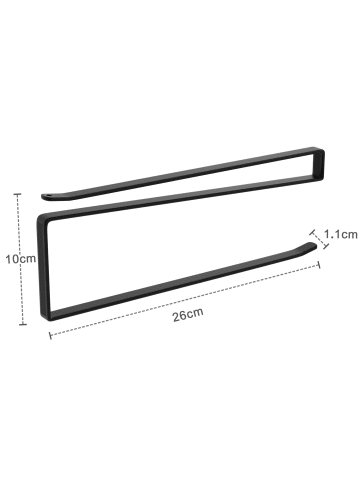 Intirilife 2x Papierrollenhalterung in Z-Form in Schwarz