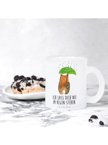 Mr. & Mrs. Panda Tasse Bär Regenschirm mit Spruch in Transparent