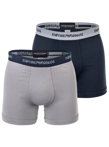 Emporio Armani Boxershort 2er Pack in Grau/Marine