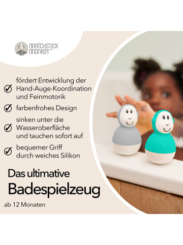 MATCHSTICK MONKEY Badezeit Wackelfiguren - grau & grün