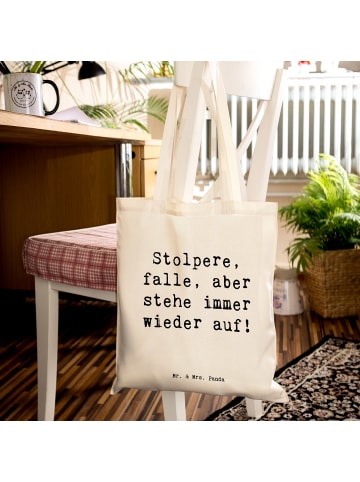 Mr. & Mrs. Panda Baumwolltasche Spruch Fehler machen und daraus ... in Creme