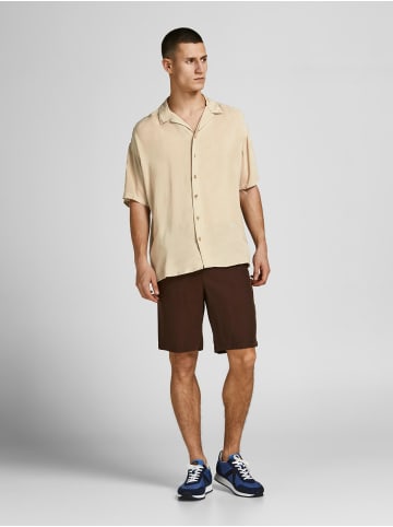 Jack & Jones Leichtes Kurzarm Hemd Sommer Oberteil JWHTROPIC in Sand