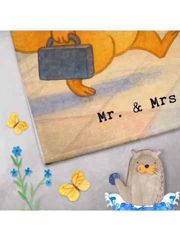 Mr. & Mrs. Panda Handtuch Anwalt Leidenschaft Design mit Spruch in Weiß