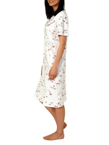 NORMANN kurzarm Nachthemd Design Knopfleiste am Hals - 85442 in rosa
