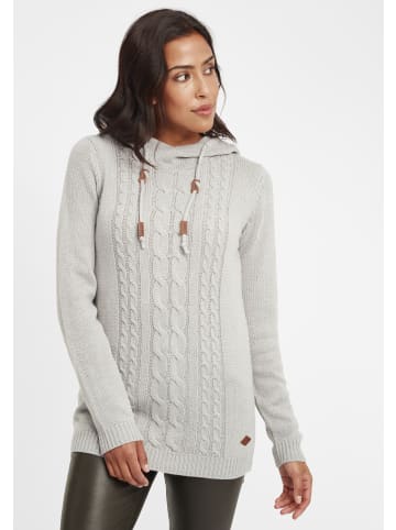 Oxmo Strickpullover OXCable 21300568ME Strickpulli lang geschnitten in Grau