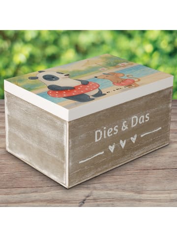 Mr. & Mrs. Panda truhe holz Otter Schwimmen Design ohne Spruch in Weiß