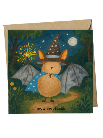 Mr. & Mrs. Panda Grußkarte Fledermaus Zauberer Design ohne Spruch in Weiß