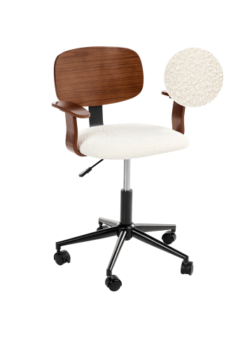 Beliani Bürostuhl GUNNISON in Braun/Weiß - (W) 63 x (H) 74 x (L) 63 cm