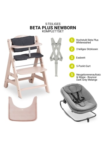 Hauck Beta Plus 5-tlg. Newbornset - Hochstuhl + in weiss,grau