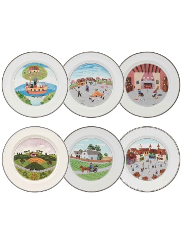 Villeroy & Boch 6er Set Speiseteller Kollektion Design Naif ø 27 cm in bunt