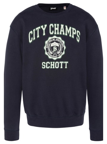 Schott N.Y.C. Sweatshirt 'SWIVAN1' in blau