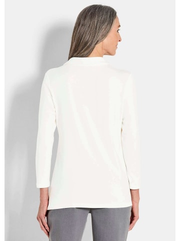 GOLDNER Halbarm Blusenshirt mit Hemdkragen in cremeweiß