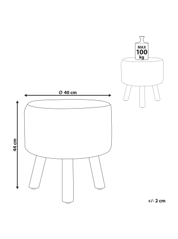 Beliani Hocker MANZAI in Beige/Braun - (W) 40 x (H) 44 x (L) 40 cm