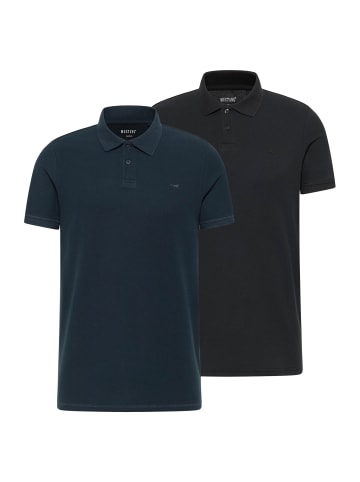 Mustang Poloshirt 2er Pack in Schwarz/Dunkelblau