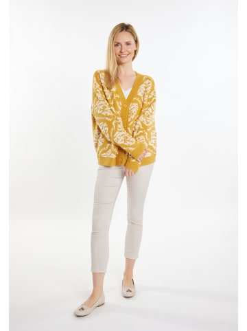 Usha Damen Strickcardigan in Curry Mehrfarbig