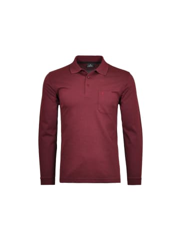Ragman Poloshirt langarm für Herren in bordeaux
