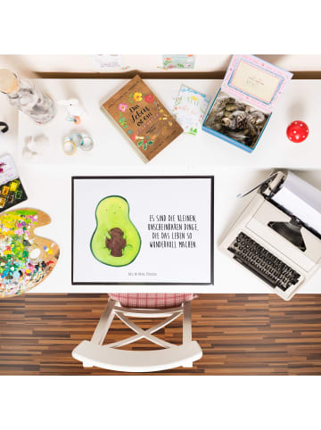 Mr. & Mrs. Panda Schreibunterlage Avocado Kern mit Spruch in Weiß