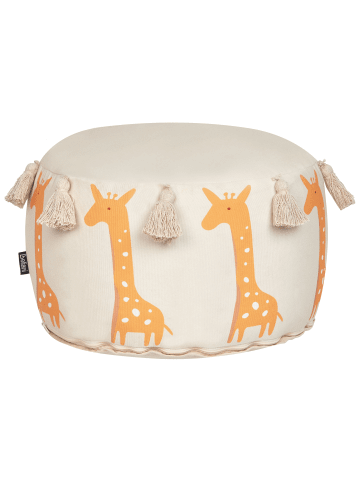 Beliani Pouf KARTEE in Beige/Gelb - (W) 45 x (H) 25 x (L) 45 cm