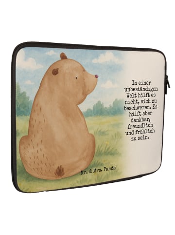 Mr. & Mrs. Panda Laptoptasche Bär Schulterblick Design mit Spruch in Weiß