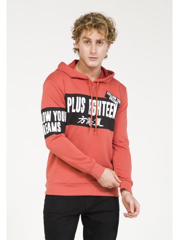 PLUS EIGHTEEN Herren Kapuzenpullover in Ziegelrot