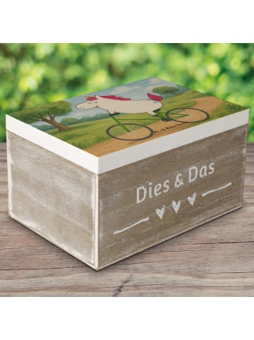 Mr. & Mrs. Panda Geschenkbox Einhorn Radfahrer Design ohne Spruch in Weiß