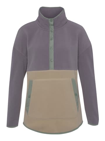 Polarino Fleecepullover in beige-hell lila