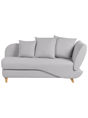 Beliani Chaiselongue MERI in Grau/Heller Holzfarbton - (W) 155 x (H) 76 x (L) 69 cm