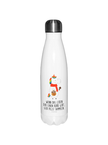 Mr. & Mrs. Panda Thermos Einhorn Pilz mit Spruch in Weiß