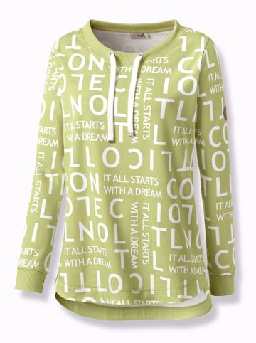 WITT WEIDEN Long-Sweatshirt in pistazie-weiß-gemustert