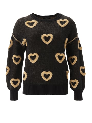 Aniston PLUS Strickpullover in schwarz-beige
