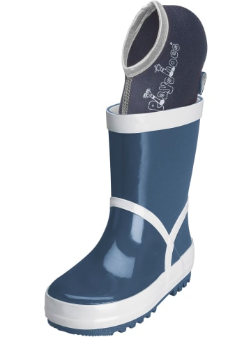 Playshoes Kinder Stiefel "Stiefel-Socke" in Blau
