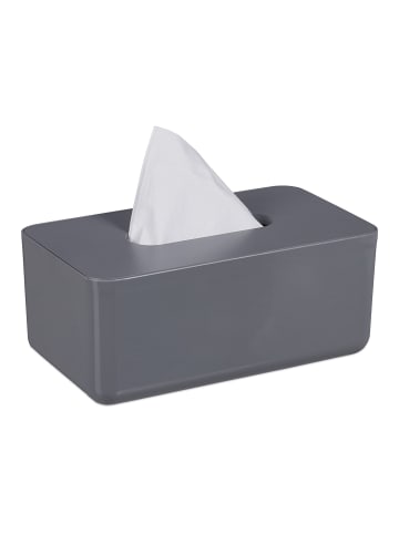 relaxdays Tücherbox in Grau - (B)23 x (H)10 x (T)13 cm