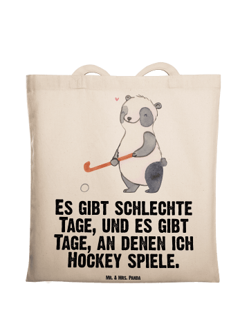 Mr. & Mrs. Panda Schultasche Panda Hockey spielen mit Spruch in Creme