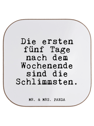 Mr. & Mrs. Panda Untersetzer Die ersten fünf Tage... mit Spruch in Weiß