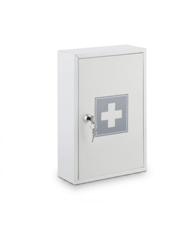 relaxdays Medizinschrank in Weiß/ Grau - (B)21,5 x (H)32 x (T)8 cm