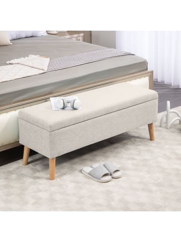 HOMCOM Sitzbank in Beige 110L x 39B x 45H cm