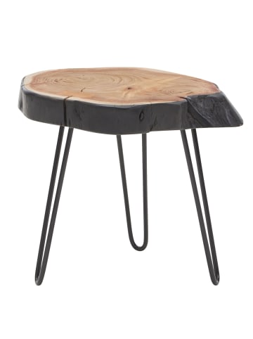 FineBuy Beistelltisch in Braun / Akazie / 40x32x40