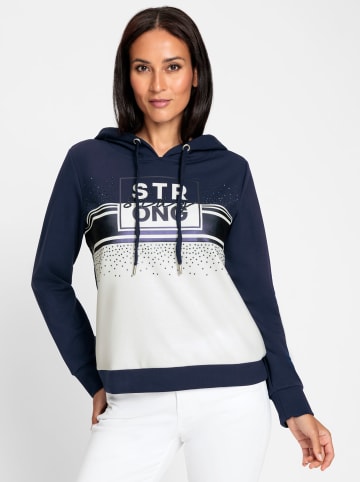 Heine Sweatshirt in marine-ecru-bedruckt