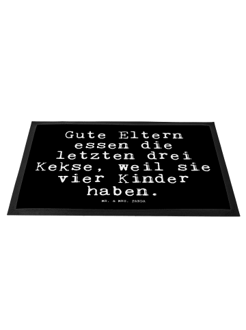 Mr. & Mrs. Panda Schmutzmatte Gute Eltern essen die... mit Spruch in Schwarz