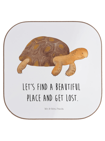 Mr. & Mrs. Panda Tassenuntersetzer Schildkröte MHerzieren mit S... in Weiß