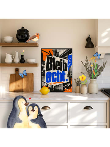Mr. & Mrs. Panda Plakat Schriftzug rebellisch Design mit Spruch in Weiß