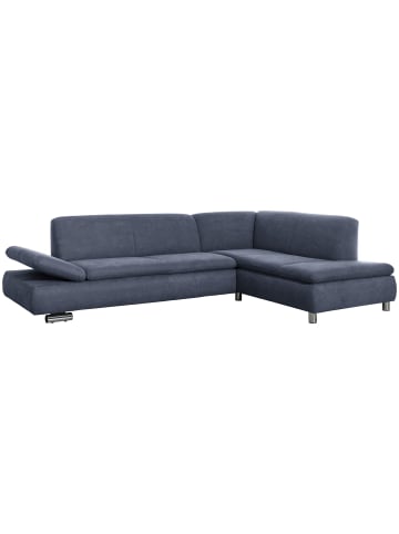 58 aufm Kessel ECKSOFA mit Ottomane rechts Kaye Flachgewebe blau