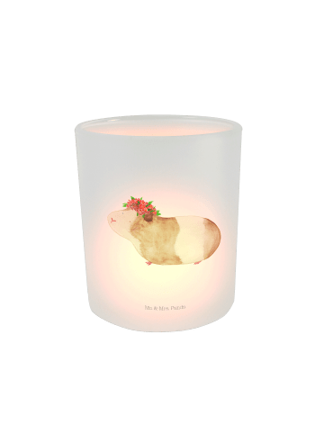 Mr. & Mrs. Panda Windlicht aus Glas Meerschweinchen Weisheit ohn... in Transparent