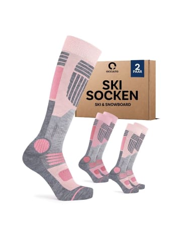 Occulto 2er Pack Skisocken Maria in Lila-Pink