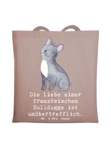 Mr. & Mrs. Panda Stoffbeutel Französische Bulldogge Liebe mit Sp... in Braun Pastell