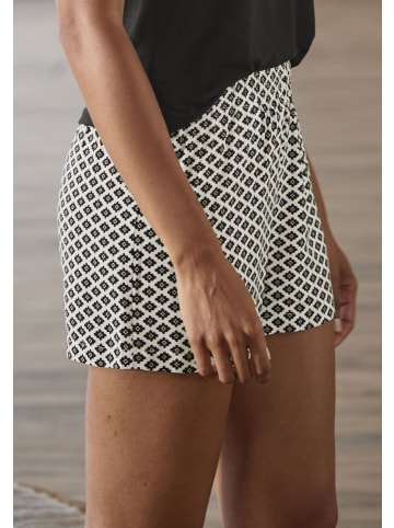 LASCANA Pyjamashorts in schwarz-weiß-gemustert