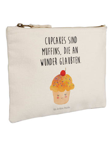 Mr. & Mrs. Panda Schminktasche Cupcake mit Spruch in Weiß
