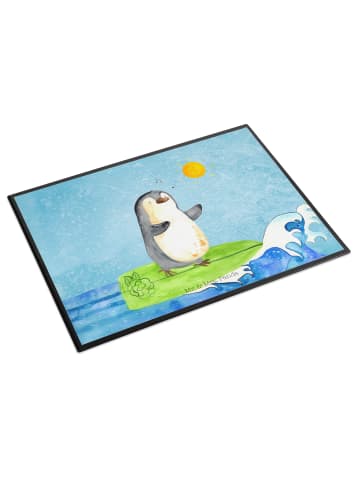 Mr. & Mrs. Panda Schreibtischunterlage Pinguin Surfer ohne Spruch in Eisblau